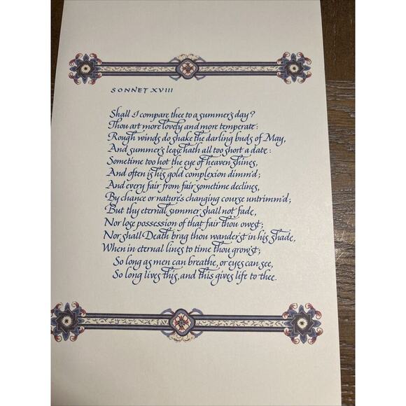 Inoclay Studios Love Sonnets Of Shakespeare‎ "Shall I Compare Thee" Bradex 4080D - Picture 10 of 15